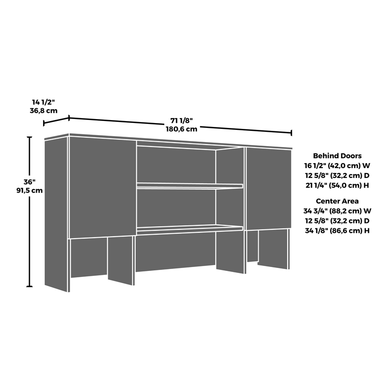 Scranton & Co 72x24 Desk with Hutch Bundle in Engineered Wood Noble Elm