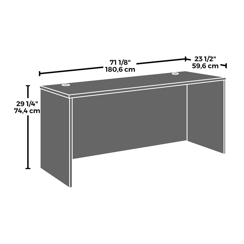 Scranton & Co 72x24 Desk with Hutch Bundle in Engineered Wood Noble Elm