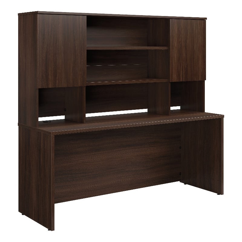Scranton & Co 72x24 Desk with Hutch Bundle in Engineered Wood Noble Elm