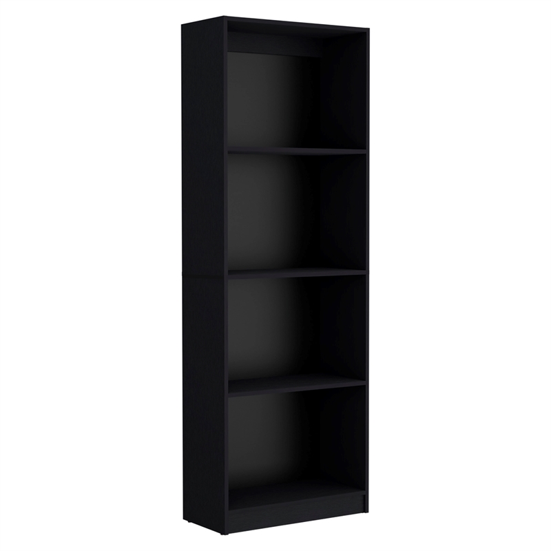 Scranton & Co 3-Piece Black Engineered Wood Living Room Set with Bookshelves