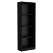 Scranton & Co 3-Piece Black Engineered Wood Living Room Set with Bookshelves