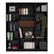 Scranton & Co 3-Piece Black Engineered Wood Living Room Set with Bookshelves
