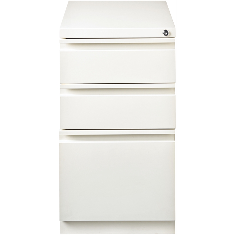 Scranton & Co Set of 12 White Metal 3-Drawer Mobile File Cabinets