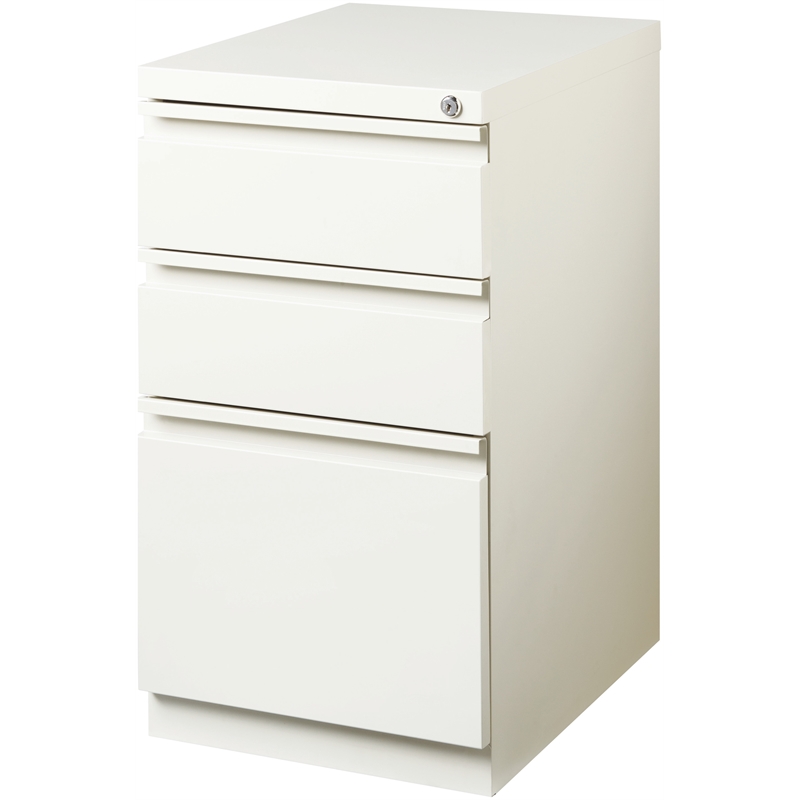 Scranton & Co Set of 12 White Metal 3-Drawer Mobile File Cabinets