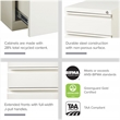 Scranton & Co Set of 12 White Metal 3-Drawer Mobile File Cabinets