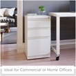 Scranton & Co Set of 12 White Metal 3-Drawer Mobile File Cabinets