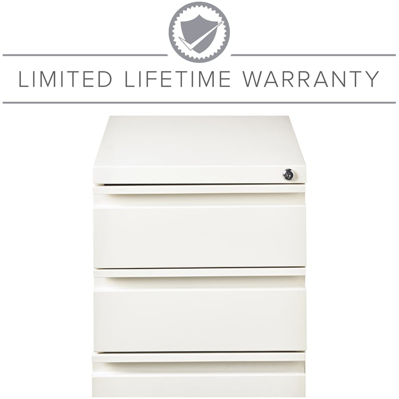 Scranton & Co Set of 12 White Metal 3-Drawer Mobile File Cabinets