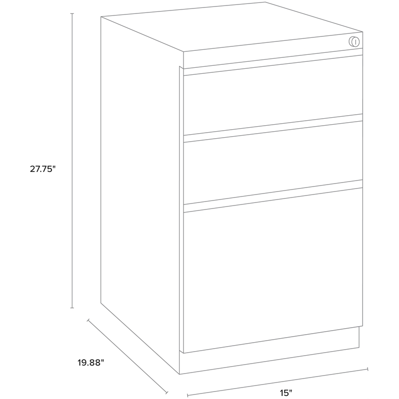 Scranton & Co Set of 12 White Metal 3-Drawer Mobile File Cabinets