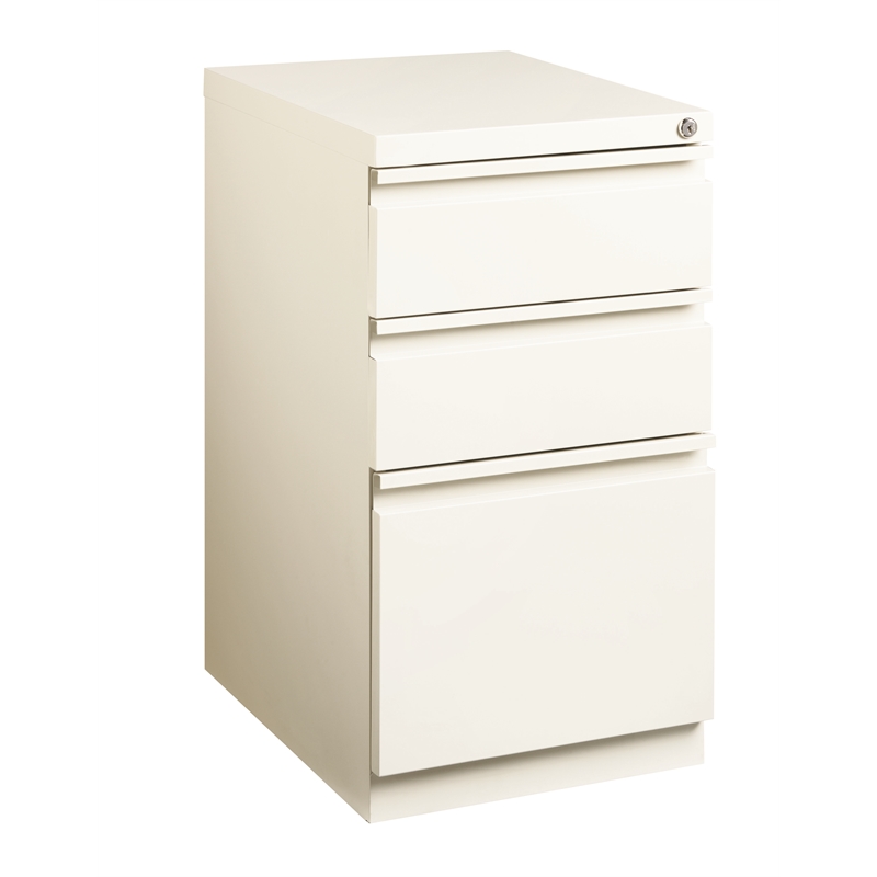 Scranton & Co Set of 12 White Metal 3-Drawer Mobile File Cabinets