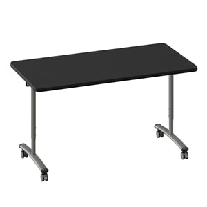 Scranton & Co Sit to Stand Flip Top Table in Black Laminate 30x60