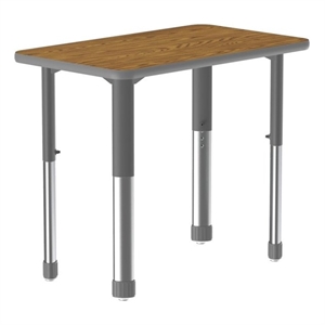 Scranton & Co Collaborative Desk Thermal Fused Oak Laminate Adjustable Legs