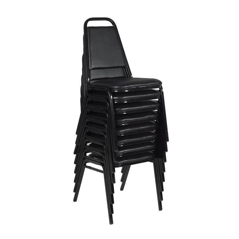 Scranton & Co Restaurant Stack Chair 8 Pack in Classic Black