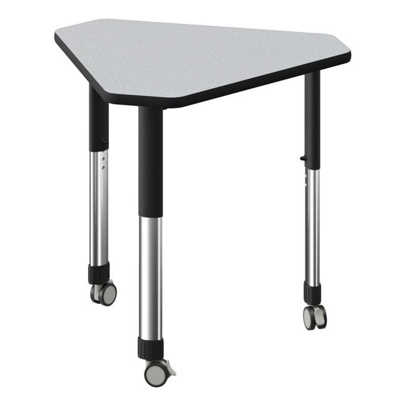 Scranton & Co Collaborative Desk with Casters in Grey Wood Laminate