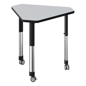 Scranton & Co Collaborative Desk with Casters in Grey Wood Laminate
