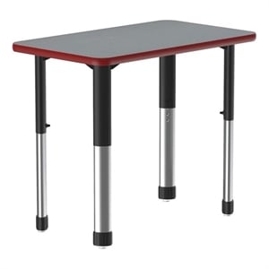Scranton & Co Wood Collaborative Desk with Adjustable Height in Grey
