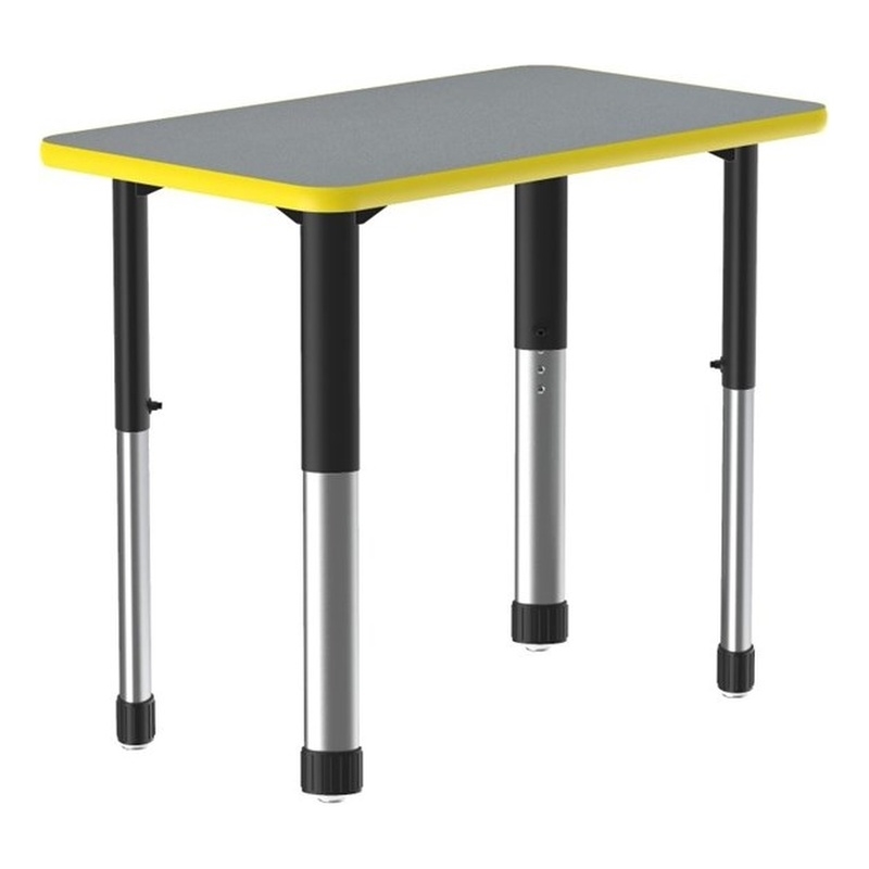 Scranton & Co Collaborative Desk with Adjustable Height and Grey Laminate