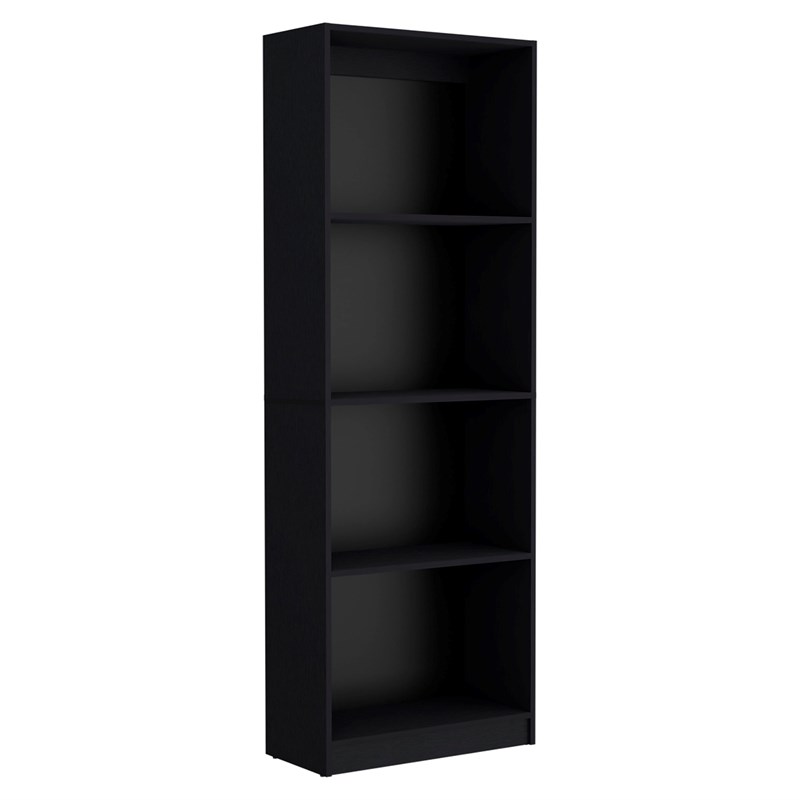 Scranton & Co Living Room Set with Sutton Bookcases in Black Wood