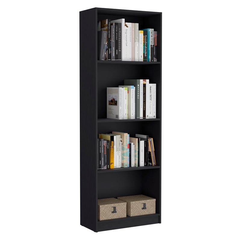 Scranton & Co Misani 4 Piece Living Room Set Black Engineered Wood