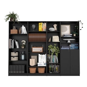 Scranton & Co Misani 4 Piece Living Room Set Black Engineered Wood