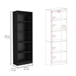 Scranton & Co Tolleson 3 Piece Living Room Set Black Engineered Wood