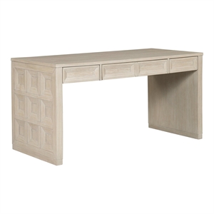 Scranton & Co Rubberwood Writing Desk with Drawers in Tawny Brown