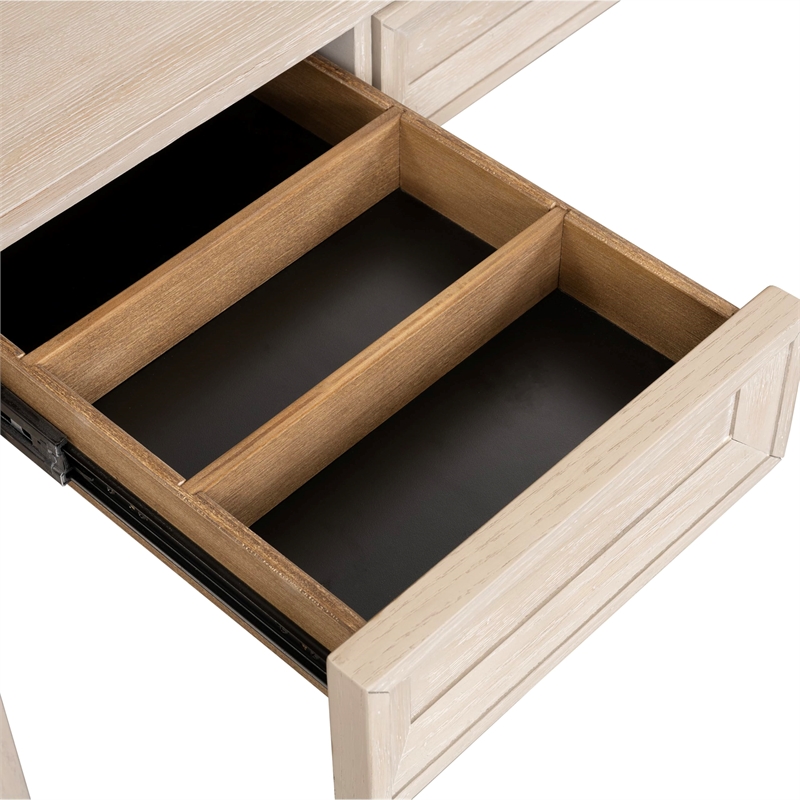 Scranton & Co Rubberwood Writing Desk with Drawers in Tawny Brown