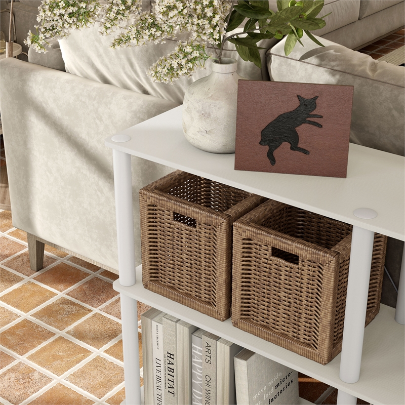 Scranton & Co 3-Tier Engineered Wood Open Bookcase in White