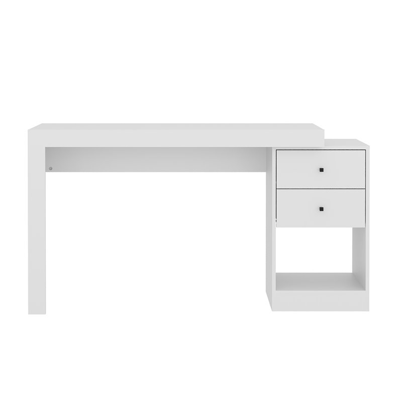 Scranton & Co Expandable Engineered Wood Writing Desk with Storage in White