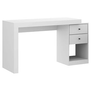 Scranton & Co Expandable Engineered Wood Writing Desk with Storage in White