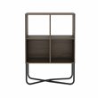 Scranton & Co 2-Shelf Geometric Bookcase in Walnut with Powder-Coated Steel