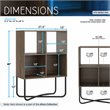 Scranton & Co 2-Shelf Geometric Bookcase in Walnut with Powder-Coated Steel