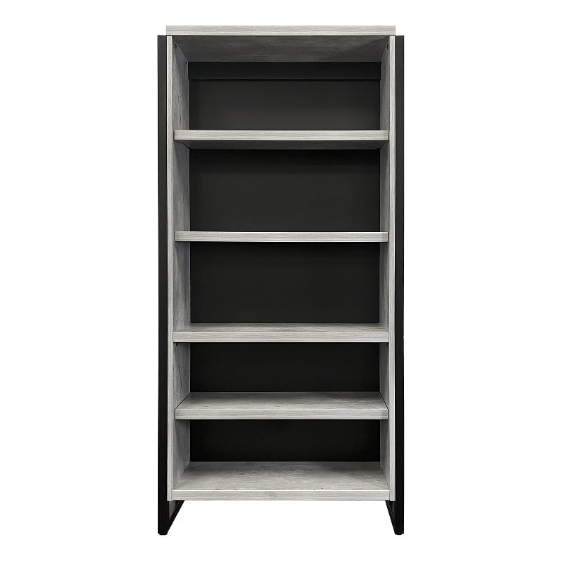 Scranton & Co Modern 4-Shelf Bookcase with Concrete Gray Wood Laminate