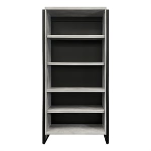 Scranton & Co Modern 4-Shelf Bookcase with Concrete Gray Wood Laminate