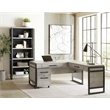 Scranton & Co Modern 4-Shelf Bookcase with Concrete Gray Wood Laminate