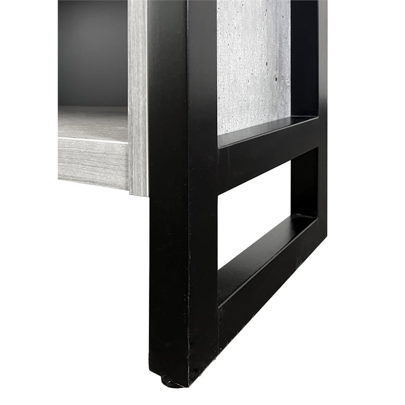 Scranton & Co Modern 4-Shelf Bookcase with Concrete Gray Wood Laminate