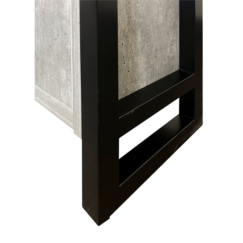 Scranton & Co Wood Laminate Bookcase with Doors in Concrete Gray