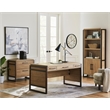 Scranton & Co Lateral File Cabinet Wood Locking Drawers Light Brown