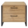 Scranton & Co Lateral File Cabinet Wood Locking Drawers Light Brown