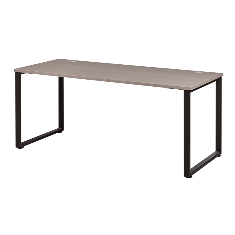 Scranton & Co Open Metal Desk with Gray Elm Top in 60