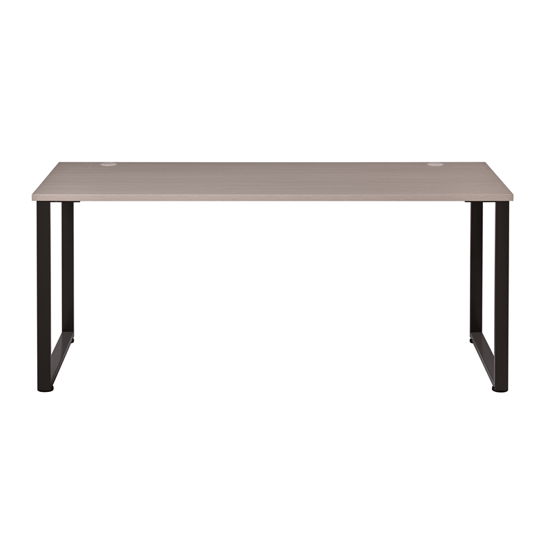 Scranton & Co Open Metal Desk with Gray Elm Top in 60