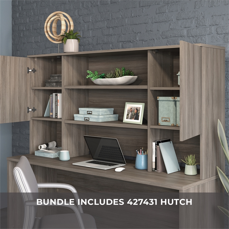 Scranton & Co 72x30 Desk with Hutch Set in Hudson Elm