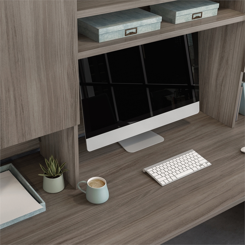 Scranton & Co 72x30 Desk with Hutch Set in Hudson Elm