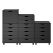Scranton & Co 3-Piece Engineered Wood Storage Cabinet Set in Black