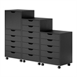 Scranton & Co 3-Piece Engineered Wood Storage Cabinet Set in Black