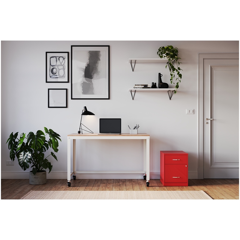 Scranton & Co 2-Drawer Vertical Metal File Cabinet in Lava Red