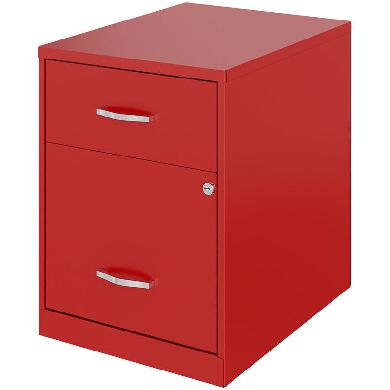Scranton & Co 2-Drawer Vertical Metal File Cabinet in Lava Red