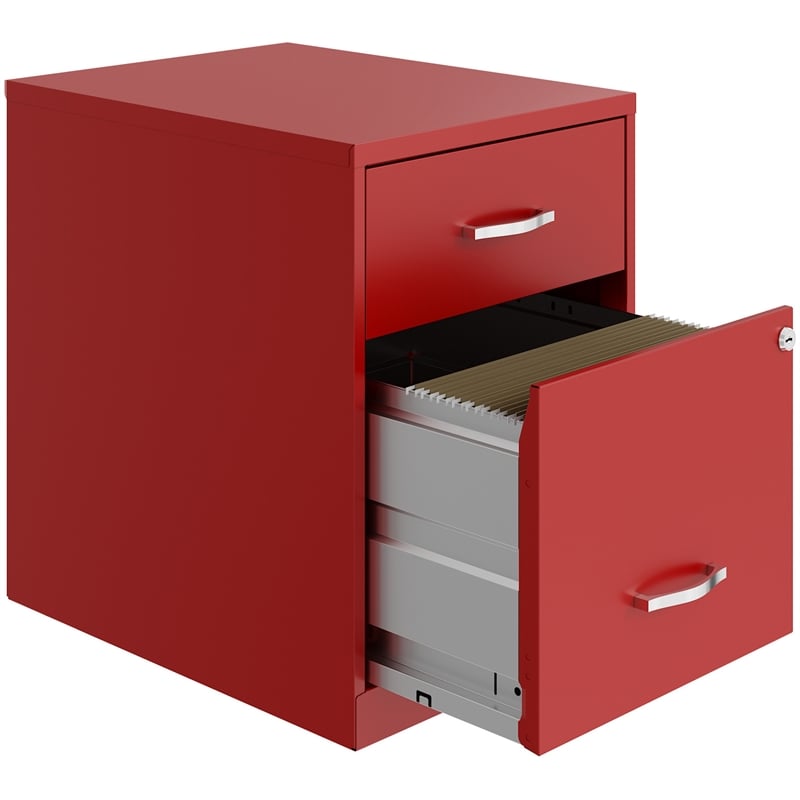 Scranton & Co 2-Drawer Vertical Metal File Cabinet in Lava Red