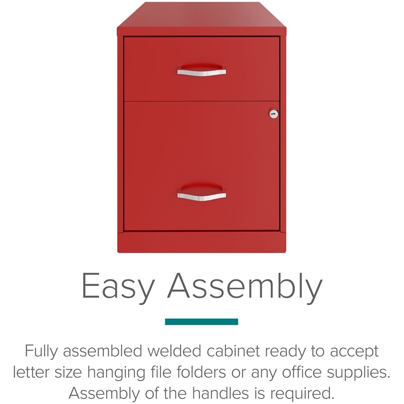 Scranton & Co 2-Drawer Vertical Metal File Cabinet in Lava Red