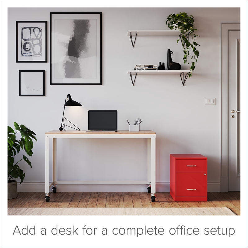 Scranton & Co 2-Drawer Vertical Metal File Cabinet in Lava Red