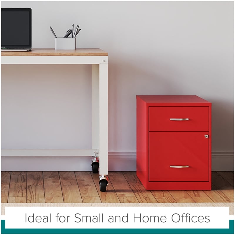Scranton & Co 2-Drawer Vertical Metal File Cabinet in Lava Red